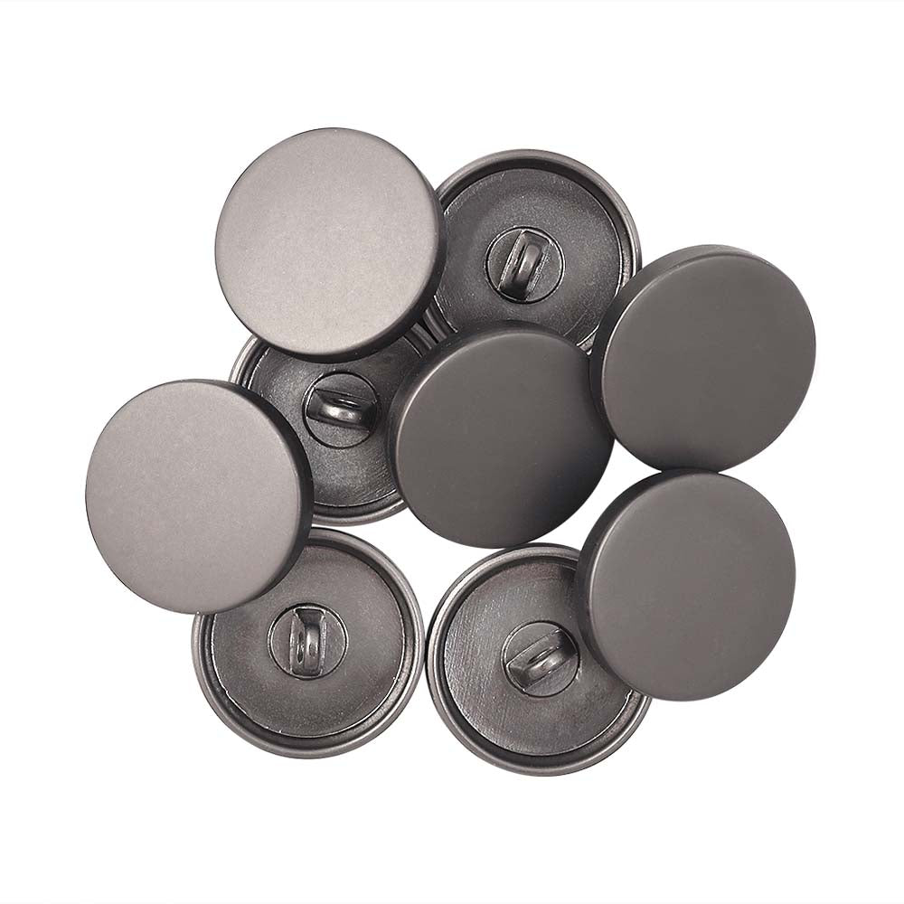 Premium Smooth Dark Matte Grey Surface Shirt/Coat Classic Loop Metal Buttons
