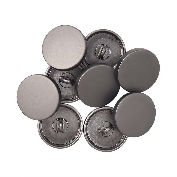 Premium Smooth Dark Matte Grey Surface Shirt/Coat Classic Loop Metal Buttons