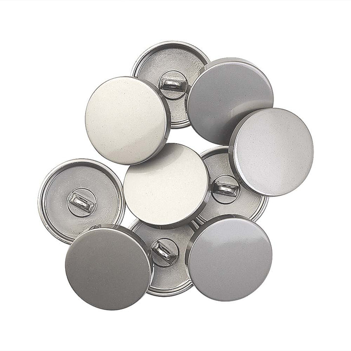 Premium Smooth Matte Silver Surface Shirt/Coat Classic Loop Metal Buttons
