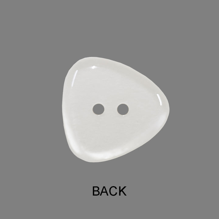 Smooth Glossy Rounded Triangle White Iridescent Color Fancy Button