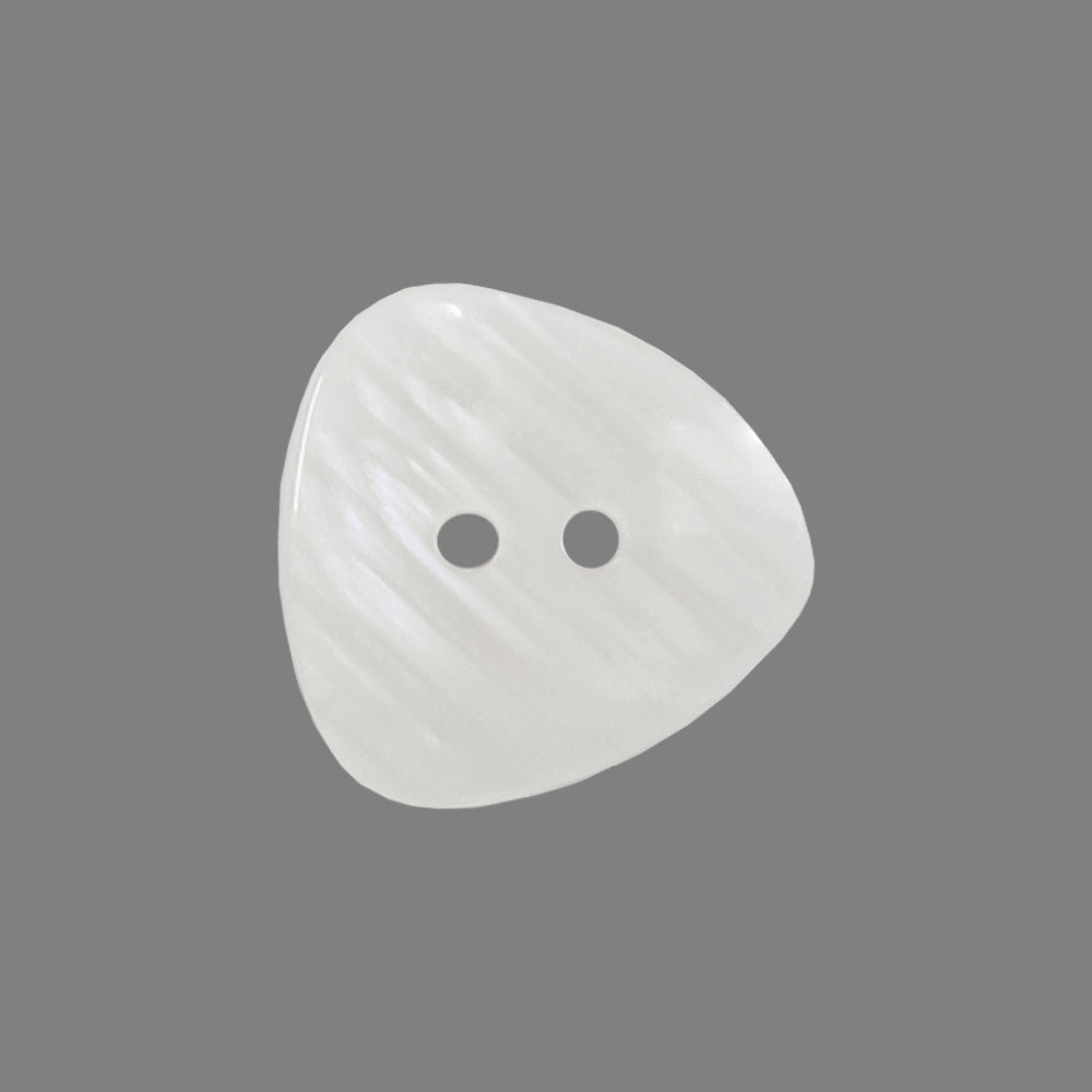 Smooth Glossy Rounded Triangle White Iridescent Color Fancy Button