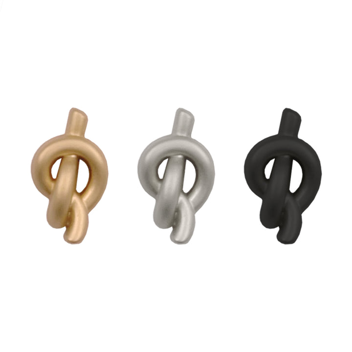 Unqiue Knot Design Matte Finish Metal Loop Buttons