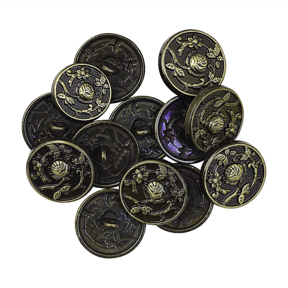 Vintage Antique Foral Desgin Round Coat Metal Buttons