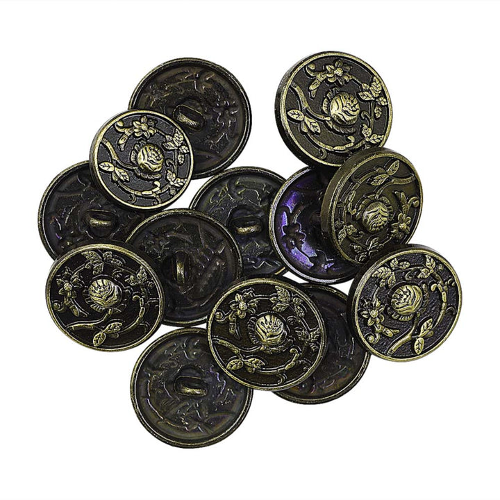 Vintage Antique Foral Desgin Round Coat Metal Buttons