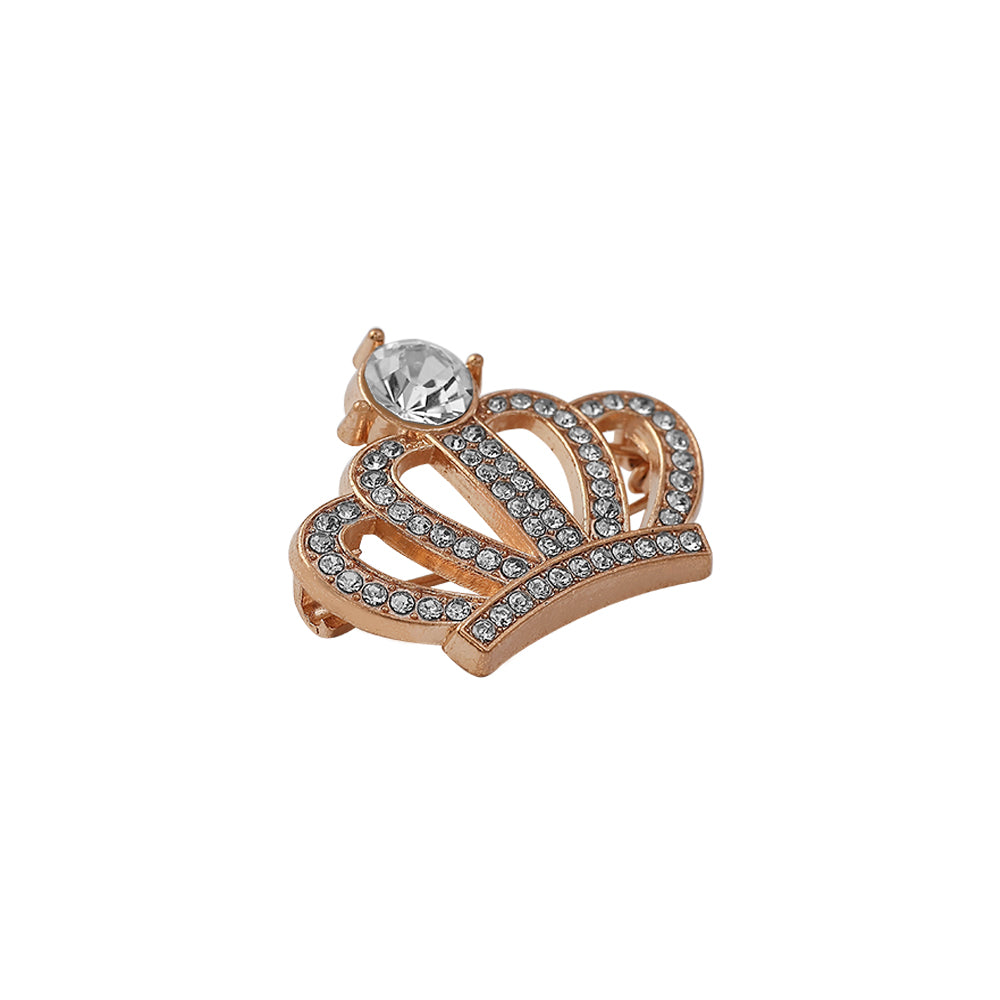 Attractive Premium Golden Diamond Crown Brooch