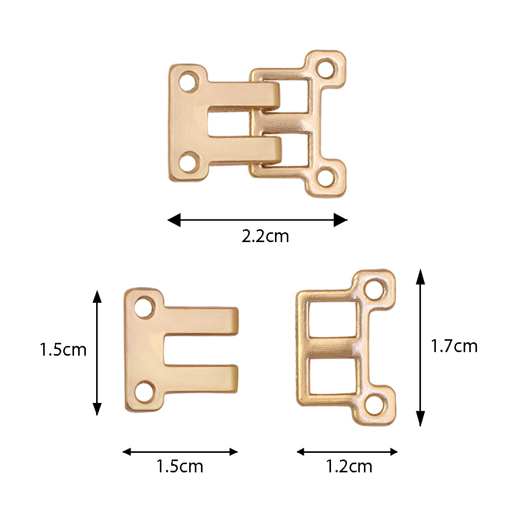 Shiny Gold Hook & Eye Metal Fastener Classic Clasp Detail for Clothing