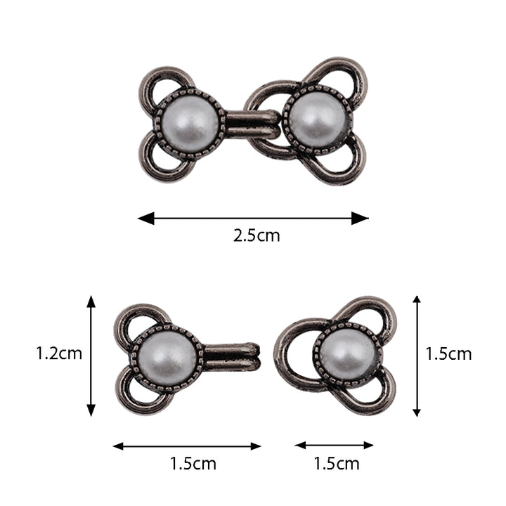 Decorative Pearl Hook & Eye Sewing Fasteners for Clothing