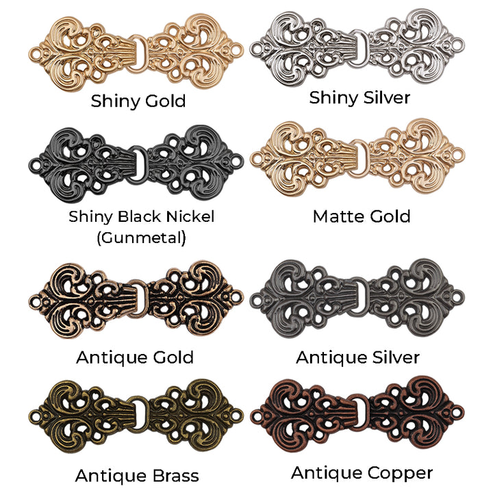 Beautiful Filigree Design Metal Clasp Closure for Dresses