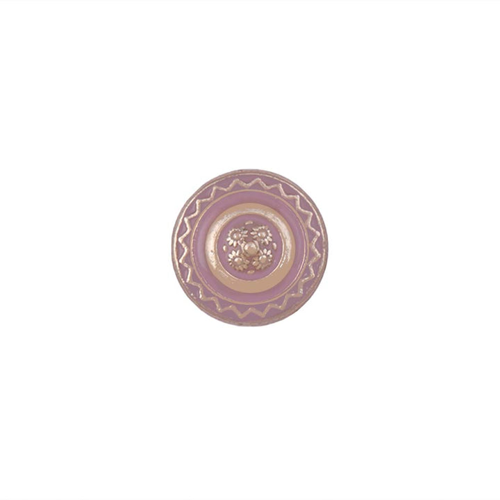 Beautiful 10mm (16L) Floral Design Enamel Colour Metal Buttons