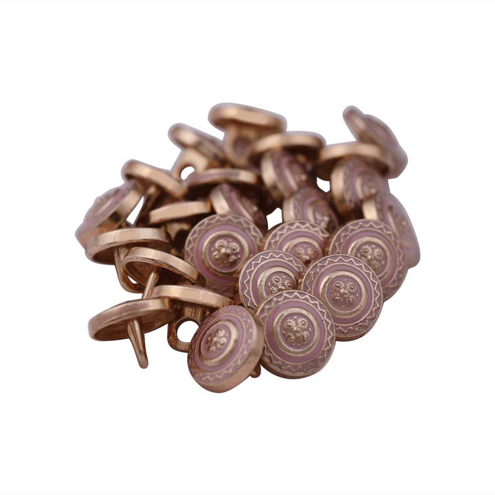 Beautiful 10mm (16L) Floral Design Enamel Colour Metal Buttons