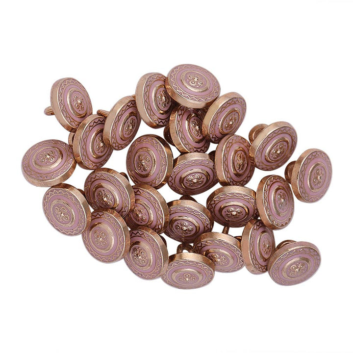 Beautiful 10mm (16L) Floral Design Enamel Colour Metal Buttons