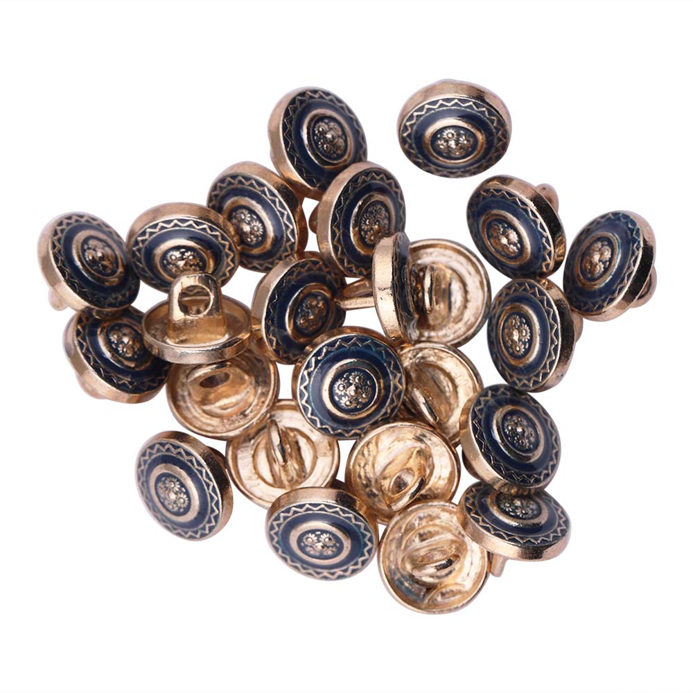 Beautiful 10mm (16L) Floral Design Enamel Colour Metal Buttons