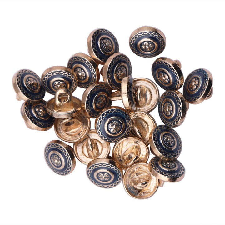 Beautiful 10mm (16L) Floral Design Enamel Colour Metal Buttons