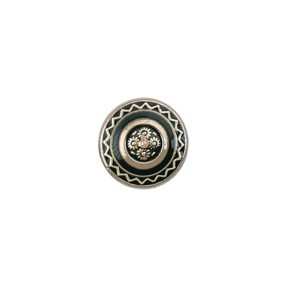 Beautiful 10mm (16L) Floral Design Enamel Colour Metal Buttons