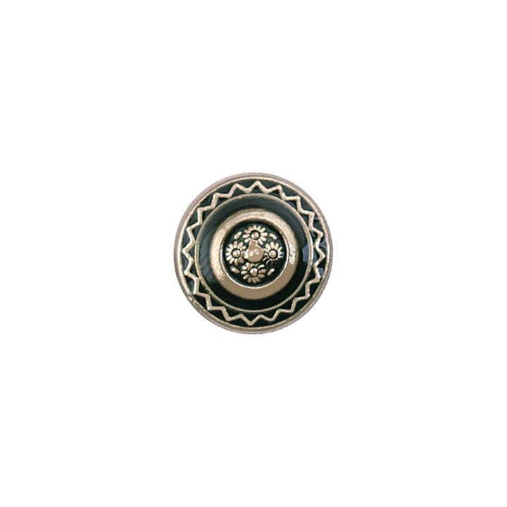 Beautiful 10mm (16L) Floral Design Enamel Colour Metal Buttons