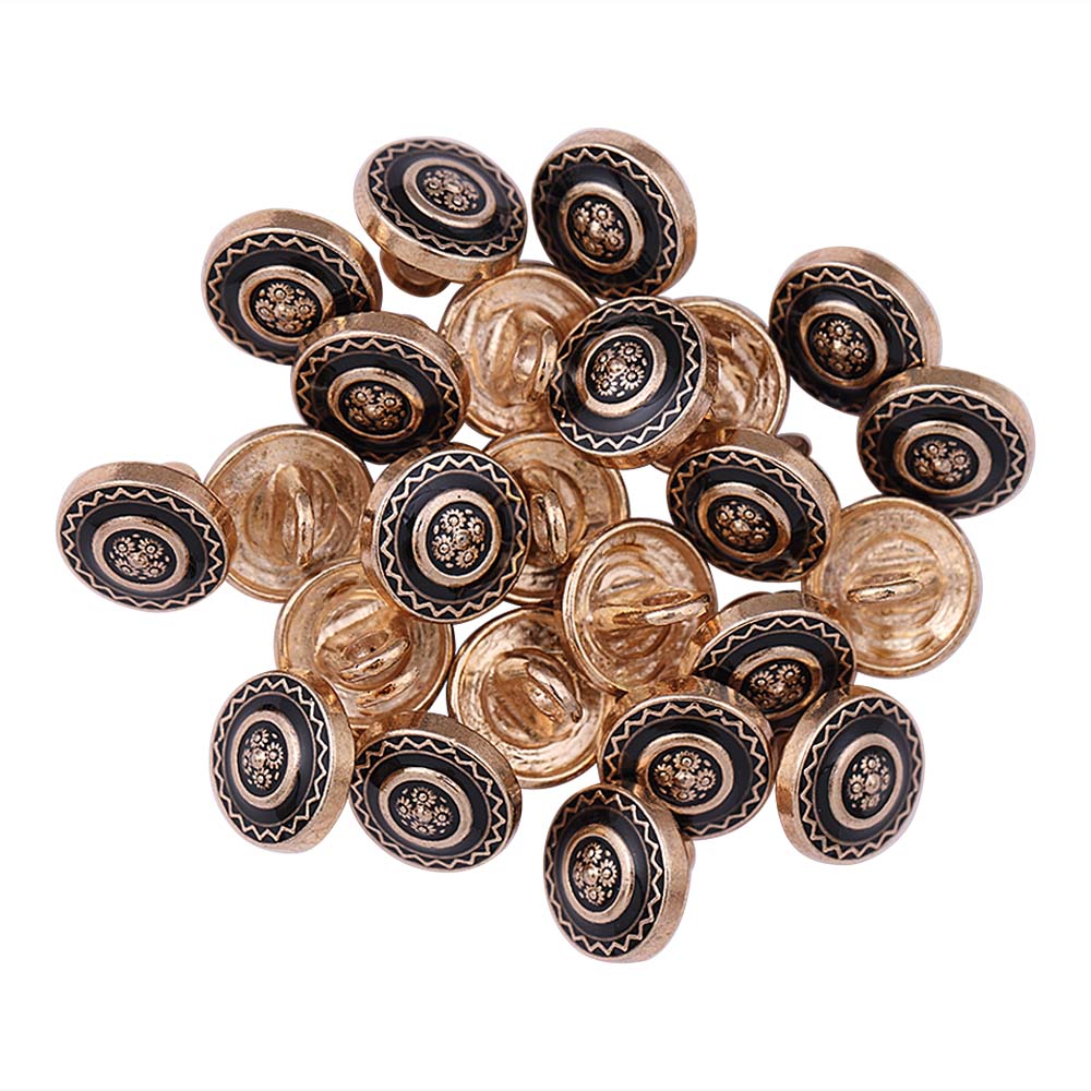 Beautiful 10mm (16L) Floral Design Enamel Colour Metal Buttons