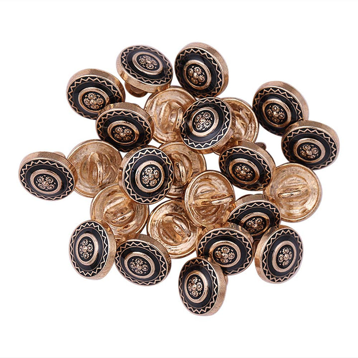 Beautiful 10mm (16L) Floral Design Enamel Colour Metal Buttons