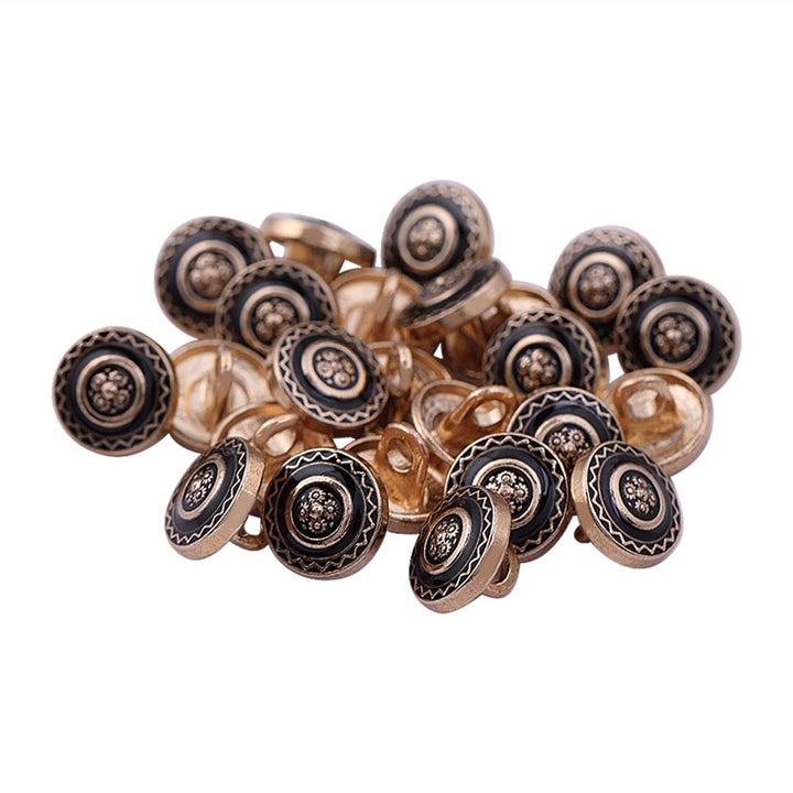 Beautiful 10mm (16L) Floral Design Enamel Colour Metal Buttons