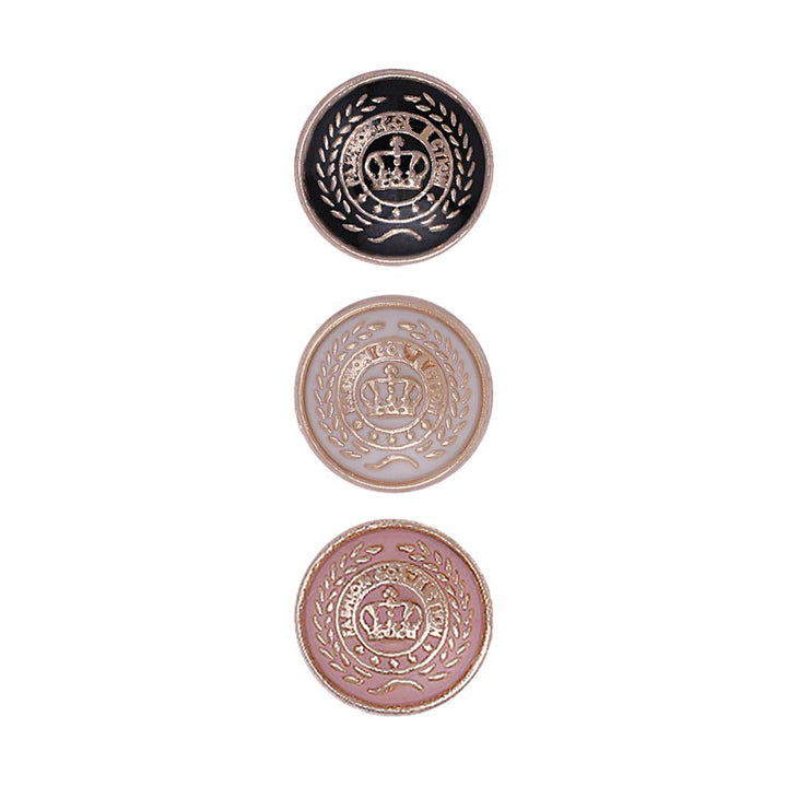 Designer Logo Round Shape Lamination Shirt/Kurta Metal Buttons