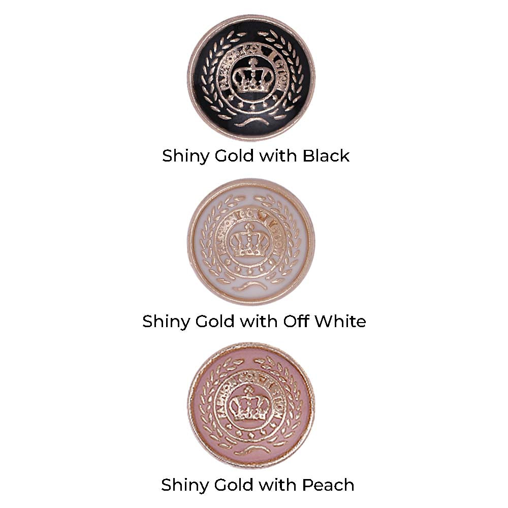 Designer Logo Round Shape Lamination Shirt/Kurta Metal Buttons