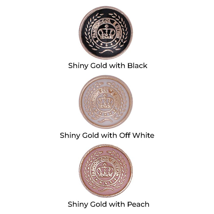 Designer Logo Round Shape Lamination Shirt/Kurta Metal Buttons