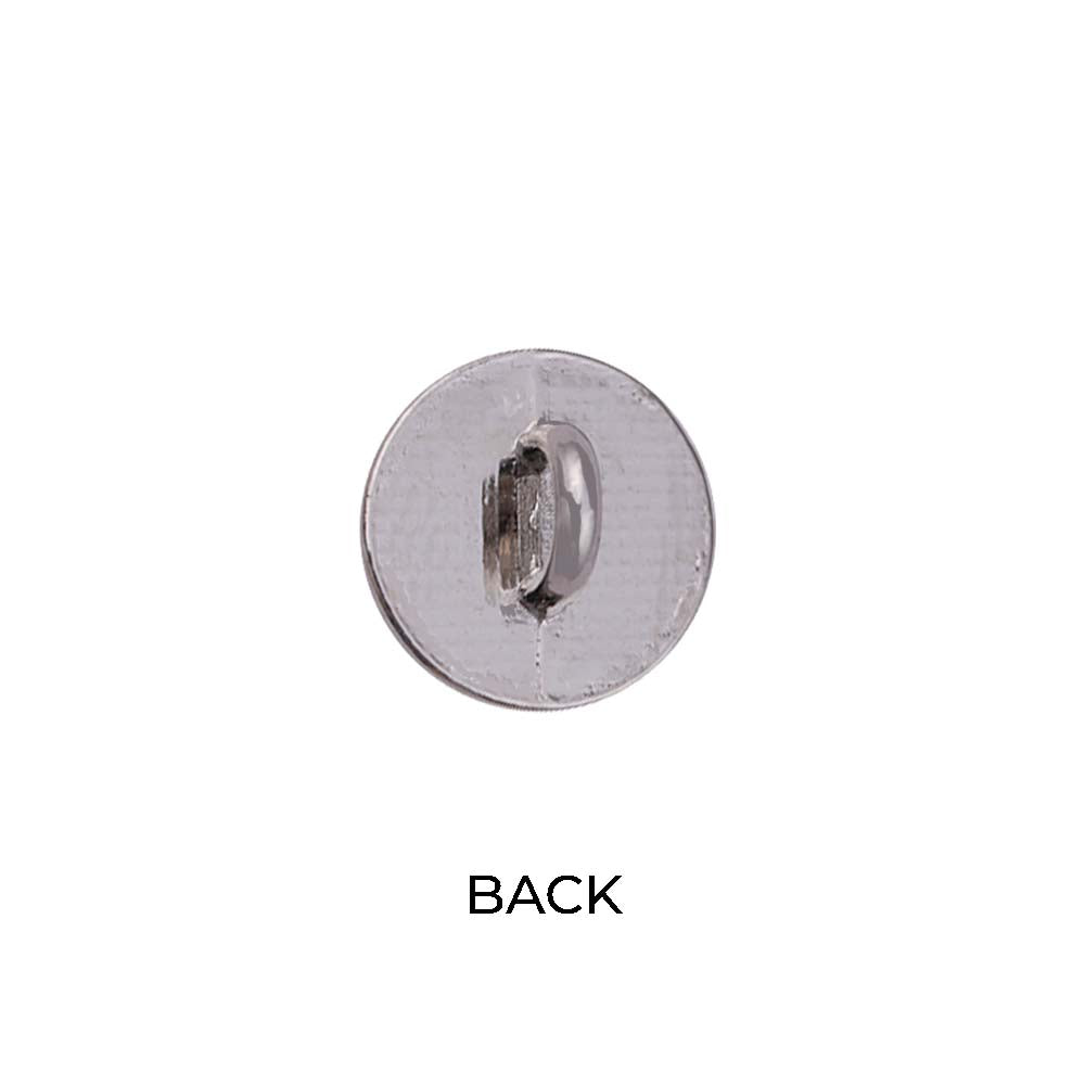 10mm (16L) Plain Round Rim Shiny Silver Pearl Buttons