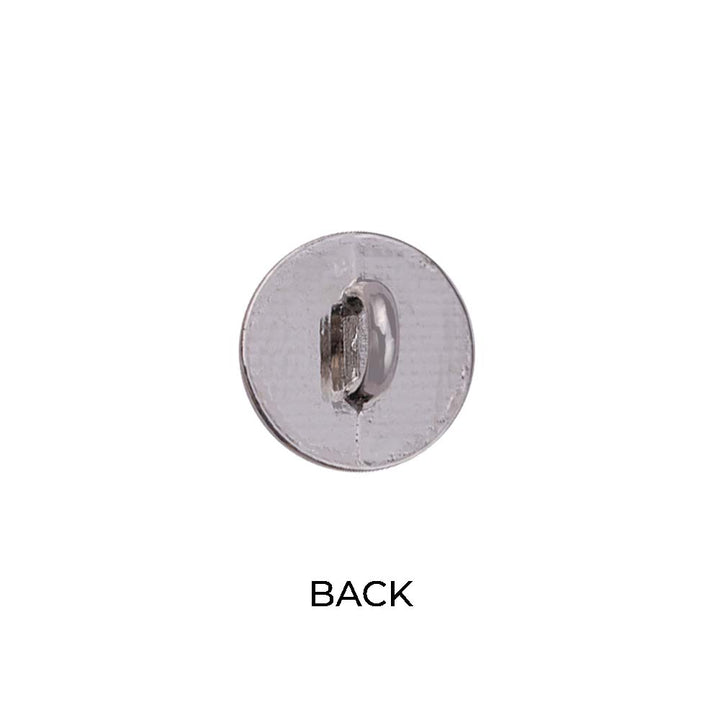 10mm (16L) Plain Round Rim Shiny Silver Pearl Buttons