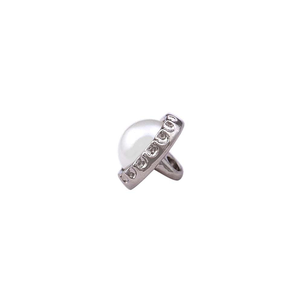 Decorative Rim 11mm Shiny Silver Pearl Metal Buttons