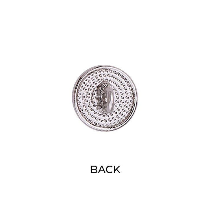 Decorative Rim 11mm Shiny Silver Pearl Metal Buttons