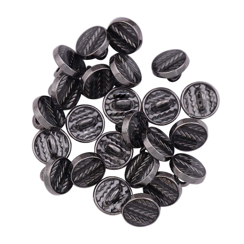 Classic Shiny Black Lamination Designer Metal Shirt/Kurta Buttons