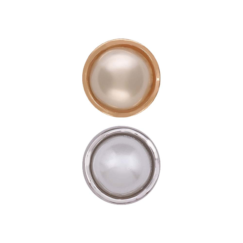 Classic Curved Edges Rounded Rim Pearl Button