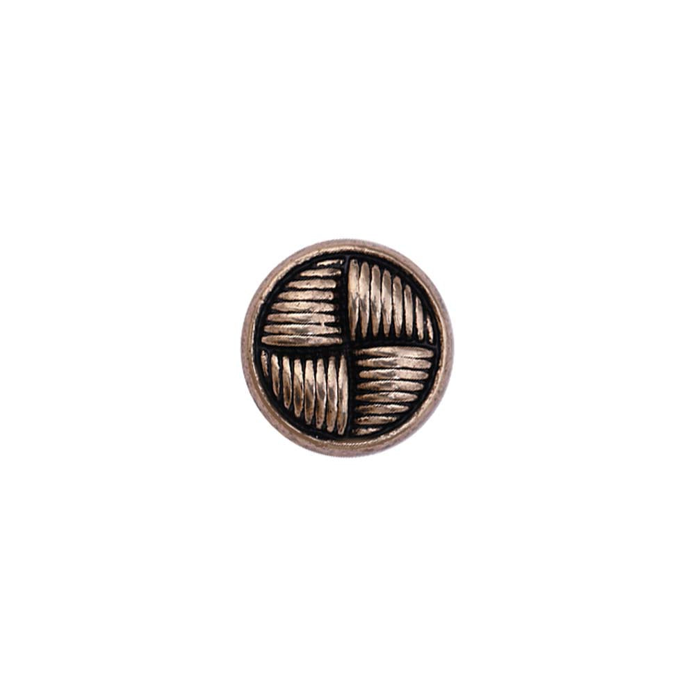 Western Style Checks & Lines Design Antique Gold Metal Buttons