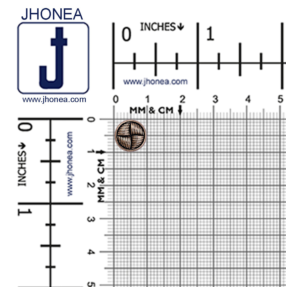 Western Style Checks & Lines Design Antique Gold Metal Buttons