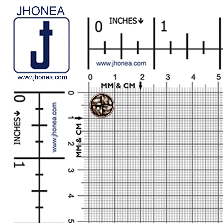 Western Style Checks & Lines Design Antique Gold Metal Buttons