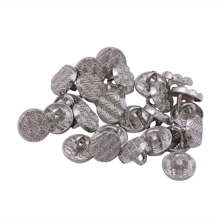 Round Shape Wavy Surface Engraved Design Kurta Metal Buttons