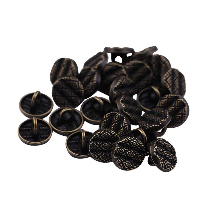 Round Shape Wavy Surface Engraved Design Kurta Metal Buttons