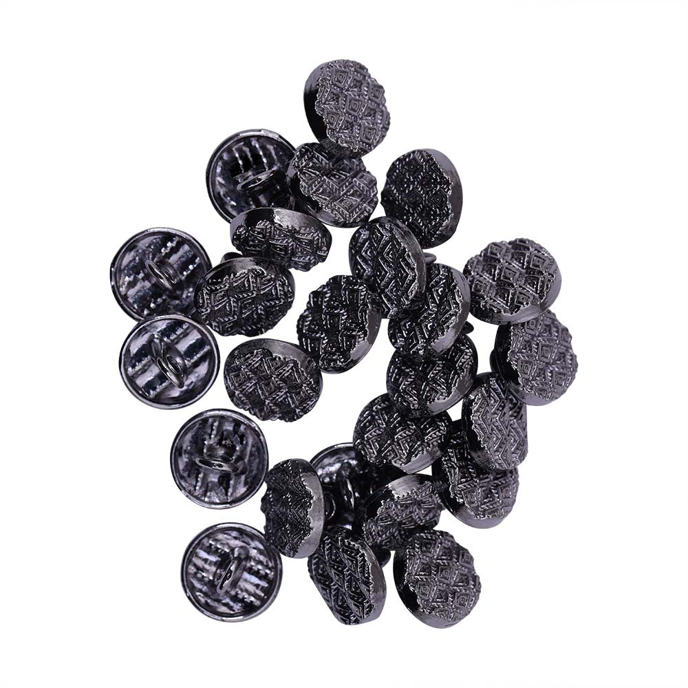 Round Shape Wavy Surface Engraved Design Kurta Metal Buttons