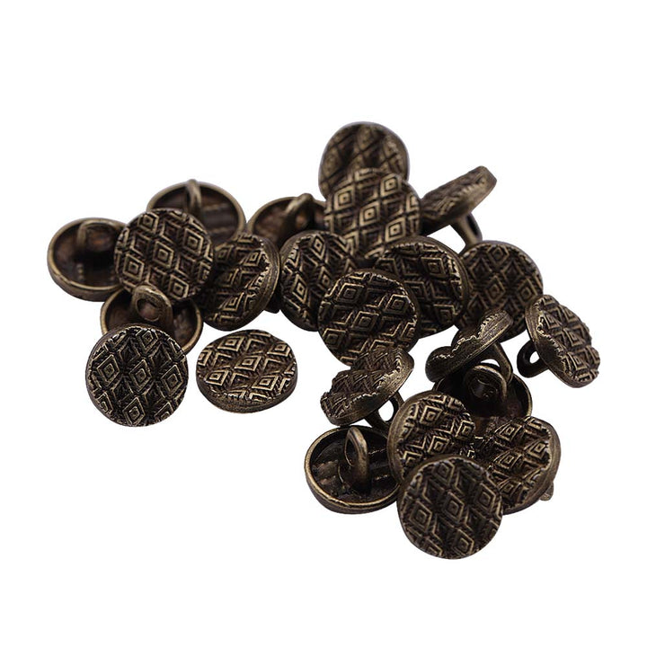 Round Shape Wavy Surface Engraved Design Kurta Metal Buttons