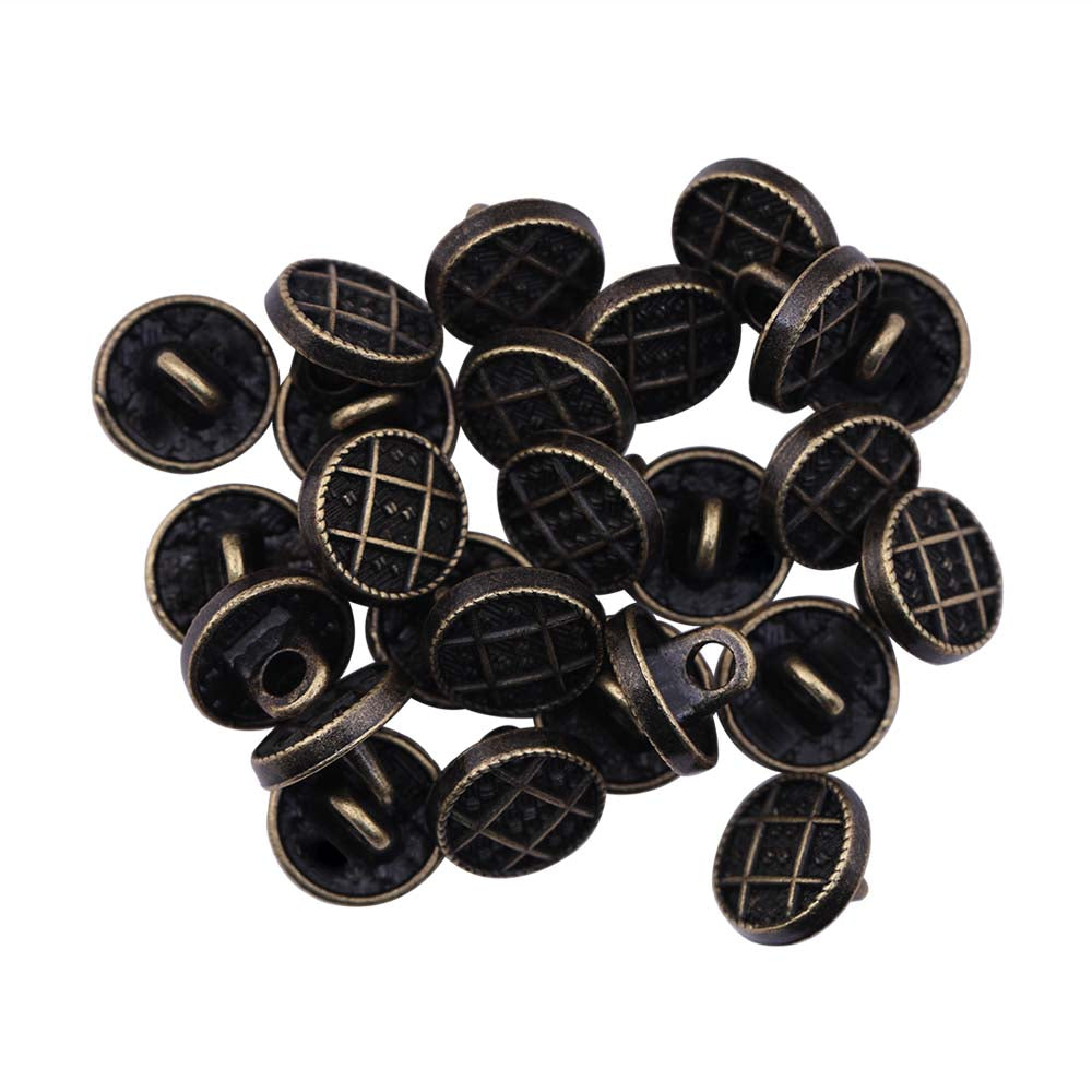 Designer Checks Engraved Loop Metal Buttons for Clothing