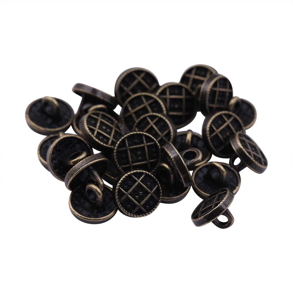 Designer Checks Engraved Loop Metal Buttons for Clothing