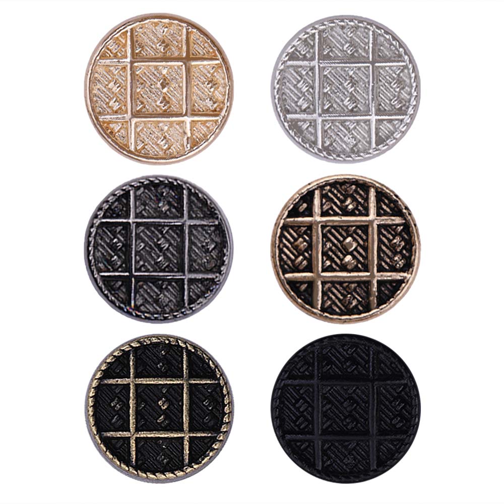 Designer Checks Engraved Loop Metal Buttons for Clothing