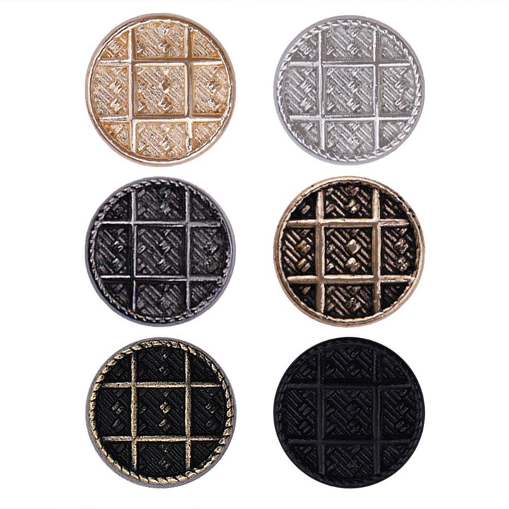 Designer Checks Engraved Loop Metal Buttons for Clothing