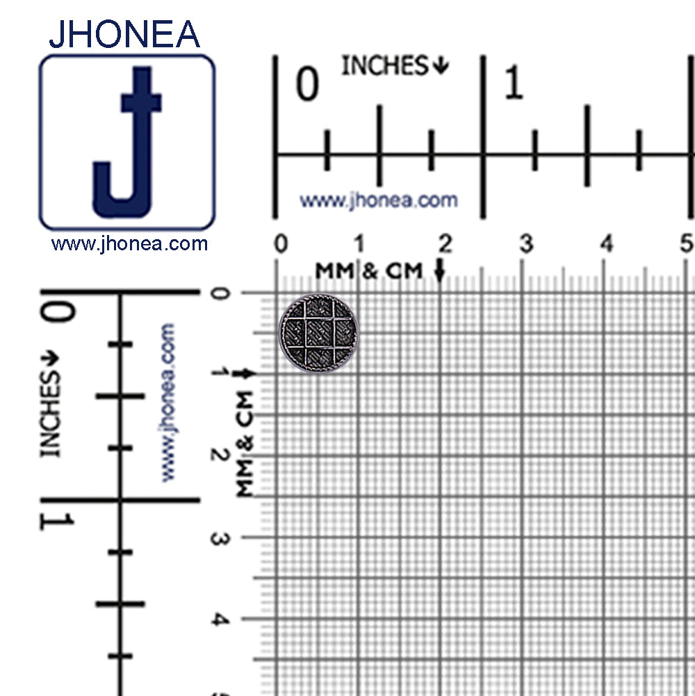 Designer Checks Engraved Loop Metal Buttons for Clothing