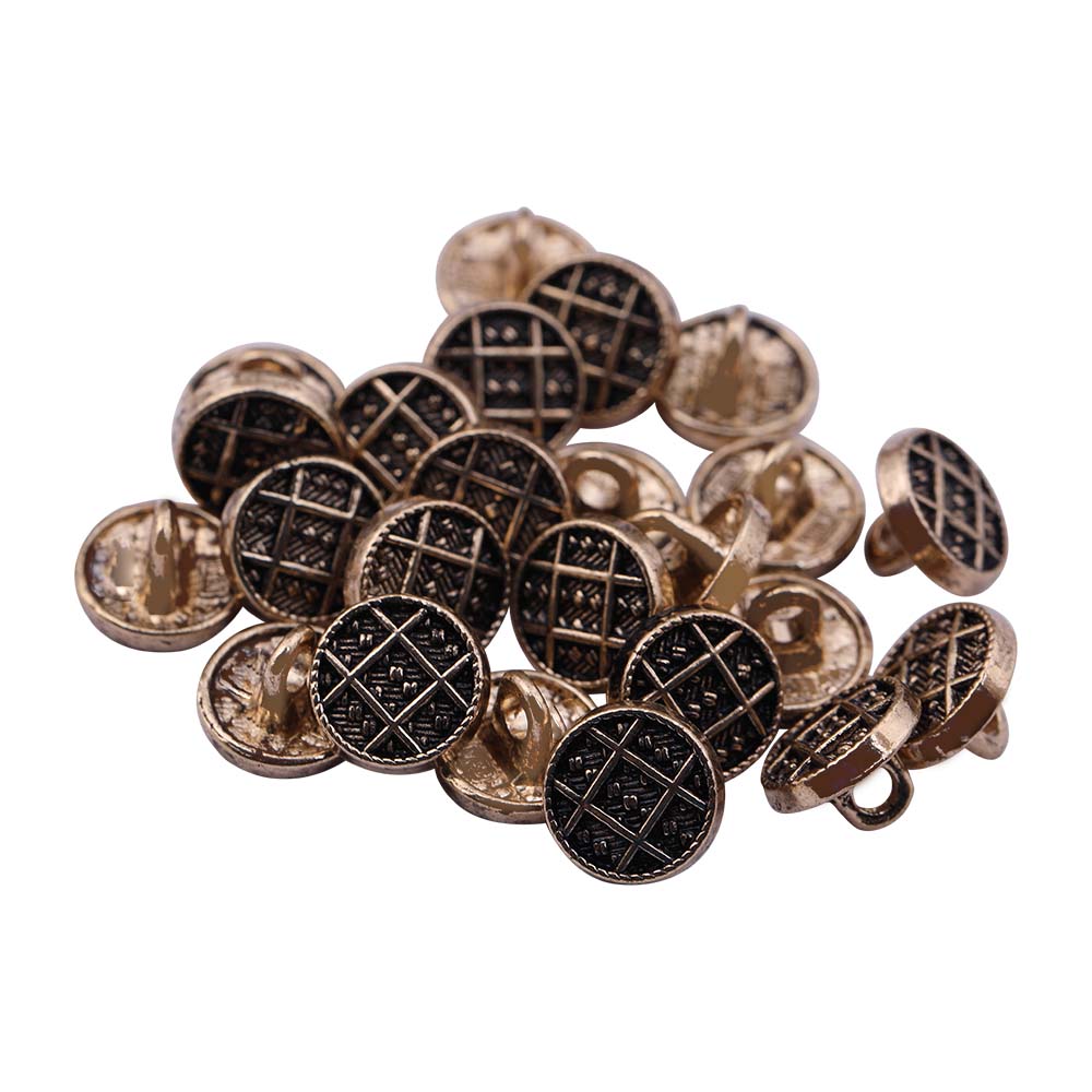 Designer Checks Engraved Loop Metal Buttons for Clothing