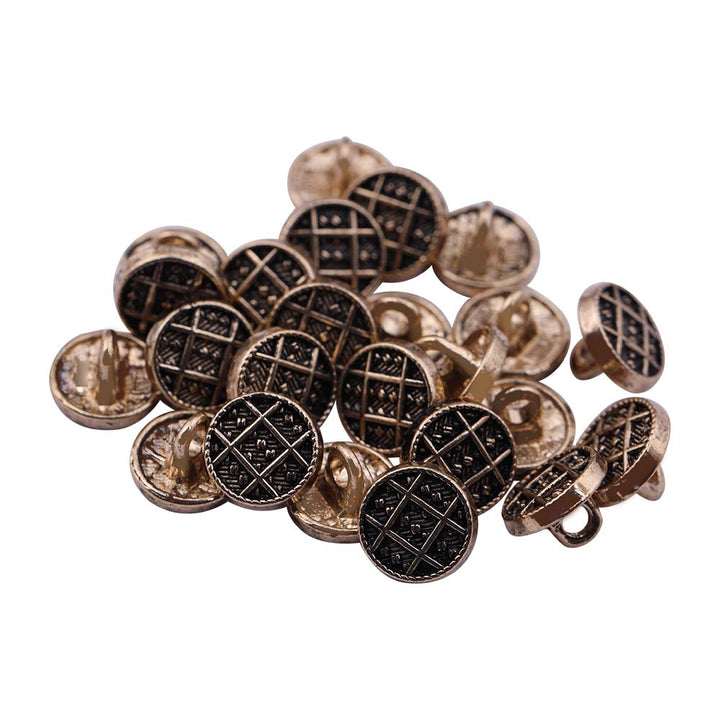 Designer Checks Engraved Loop Metal Buttons for Clothing
