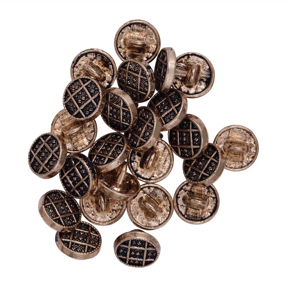 Designer Checks Engraved Loop Metal Buttons for Clothing