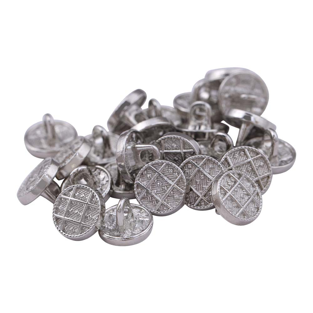 Designer Checks Engraved Loop Metal Buttons for Clothing