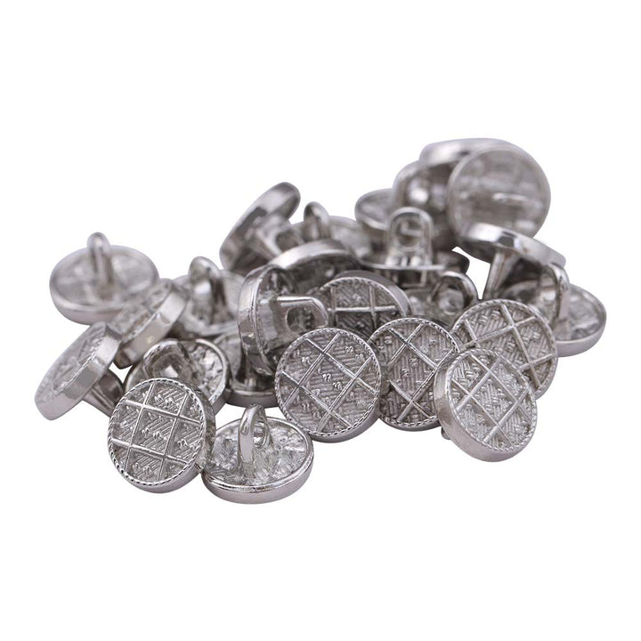 Designer Checks Engraved Loop Metal Buttons for Clothing