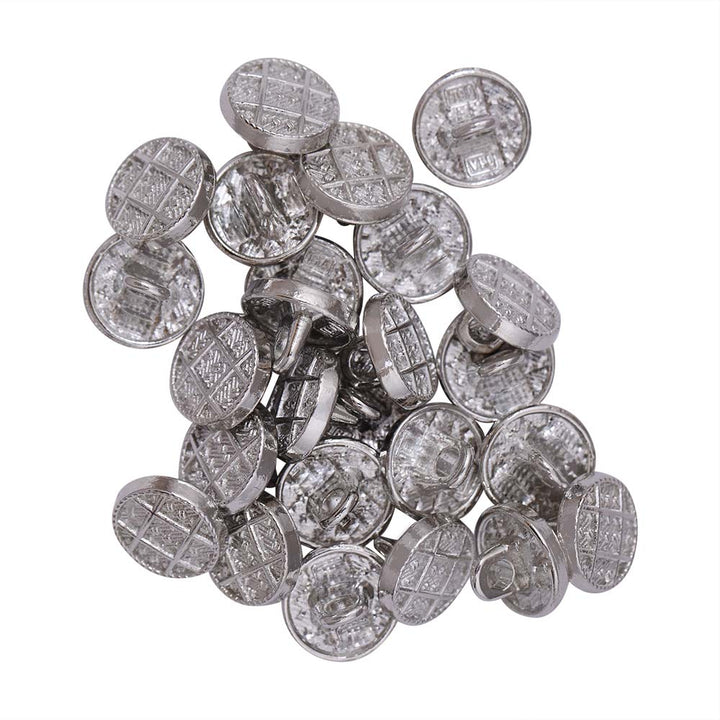 Designer Checks Engraved Loop Metal Buttons for Clothing