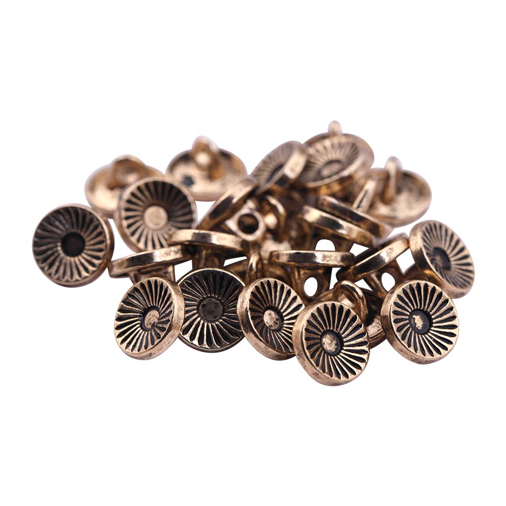 Hollow Surface Engraved Lines Western Style Metal Buttons